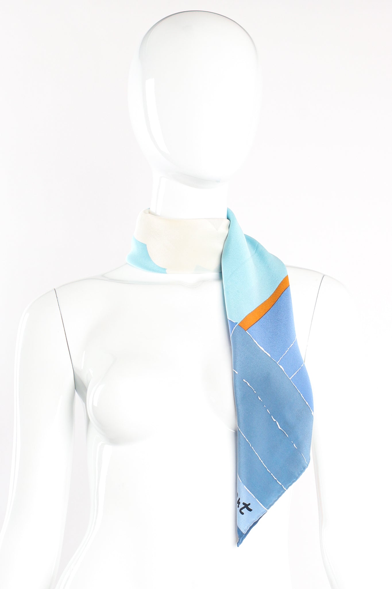 Vintage Yves Saint Laurent 1982 Les Quatre Saisons L'ete Scarf on mannequin @ Recess LA