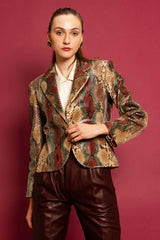 Vintage Bill Blass Ombré Snakeskin Blazer on Model @ Recess Los Angeles