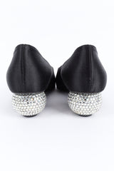 Vintage Yves Saint Laurent Rhinestone Disco Ball Satin Heels back @ Recess LA