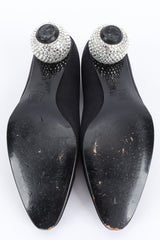 Vintage Yves Saint Laurent Rhinestone Disco Ball Satin Heels worn heels @ Recess LA