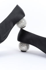 Vintage Yves Saint Laurent Rhinestone Disco Ball Satin Heels creative heel shot @ Recess LA