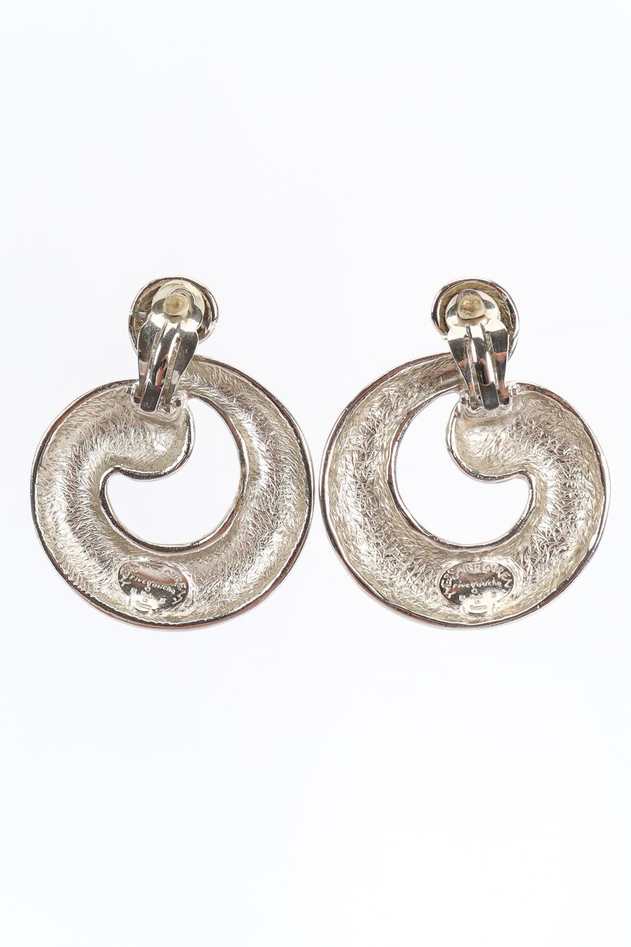 Vintage Yves Saint Laurent Swirl Hoop Earrings back @ Recess LA