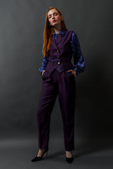 Vintage 90s Yves Saint Laurent Geo Checker Vest & Pant Suit Set on model @ Recess LA