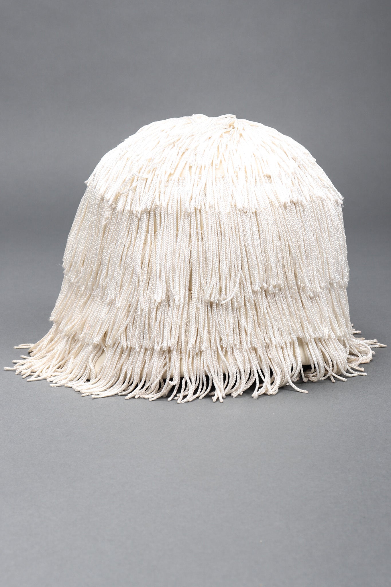 Recess Los Angeles Vintage YSL Yves Saint Laurent Fringed Cloche Casque Bridal Wedding Hat