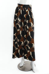 Vintage Yves Saint Laurent YSL Cropped Wide Leg Animal Safari Pant on Mannequin front at Recess LA