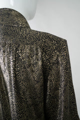 YSL Yves Saint Laurent Disco Snake Print Lamé Blouse & Skirt Set