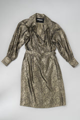 YSL Yves Saint Laurent Disco Snake Print Lamé Blouse & Skirt Set