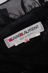 YSL Yves Saint Laurent Rive Gauche Sheer Lace Ruffle Hi-Lo Gown