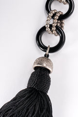 Vintage Yves Saint Laurent YSL Bakelite Ball Chain Tassel Belt detail at Recess Los Angeles