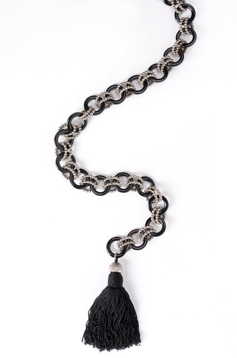 Vintage Yves Saint Laurent YSL Bakelite Ball Chain Tassel Belt at Recess Los Angeles