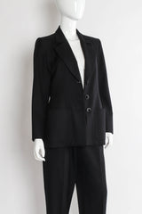 Vintage Yves Saint Laurent 1990s Wool Tux Blazer & Pant Set mannequin angle close @ Recess LA