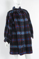 Vintage Saint Laurent Plaid Wool Coat mannequin close angle @ Recess Los Angeles