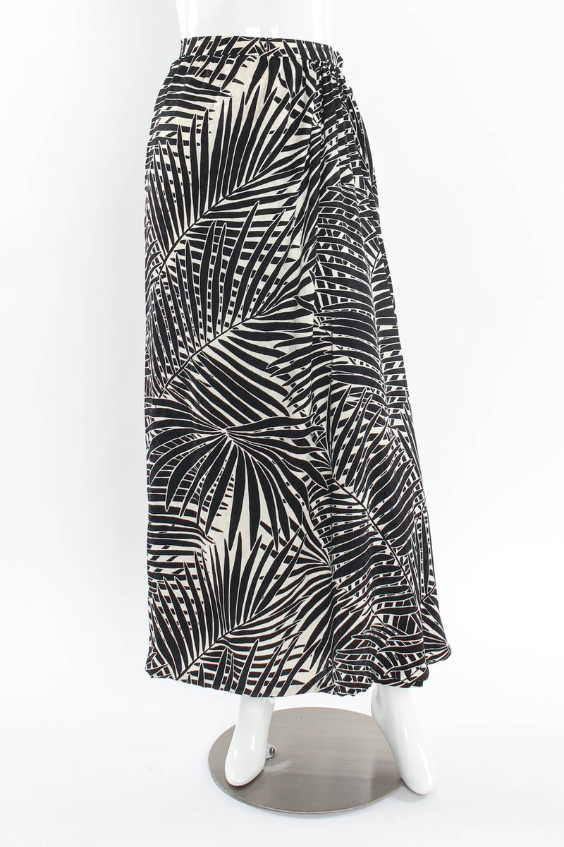 Vintage Saint Laurent Palm Leaves Silk Maxi Skirt mannequin front @ Recess Los Angeles