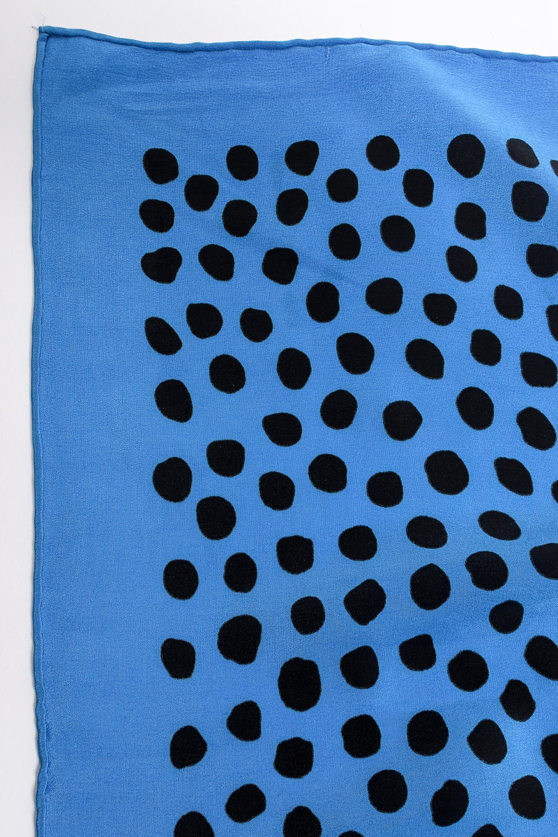 Vintage Yves Saint Laurent YSL Dalmatian Dot Silk Scarf rolled hem at Recess Los Angeles