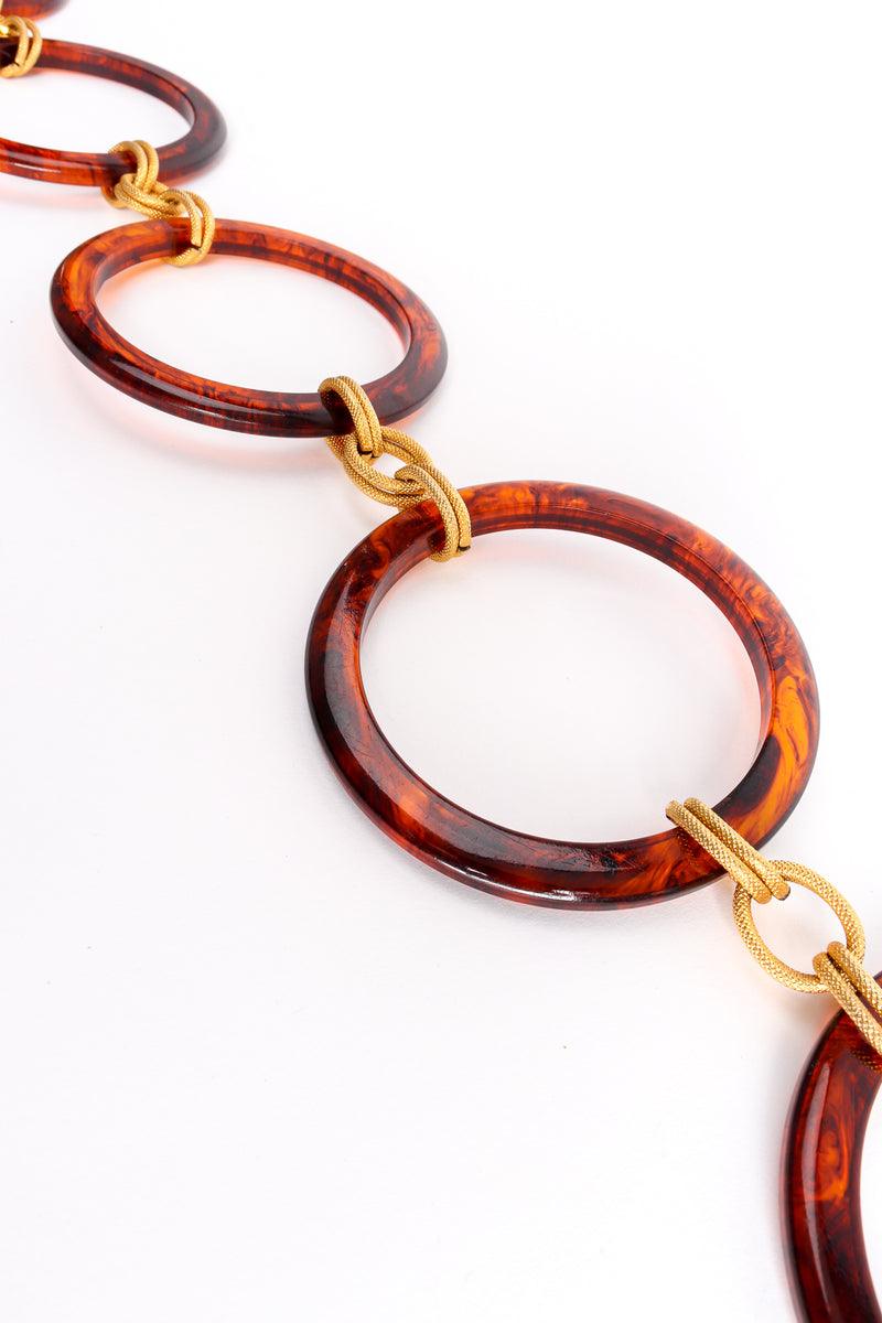 Vintage Yves Saint Laurent Tortoise Lucite Rings Chain Link Belt Closeup at Recess LA