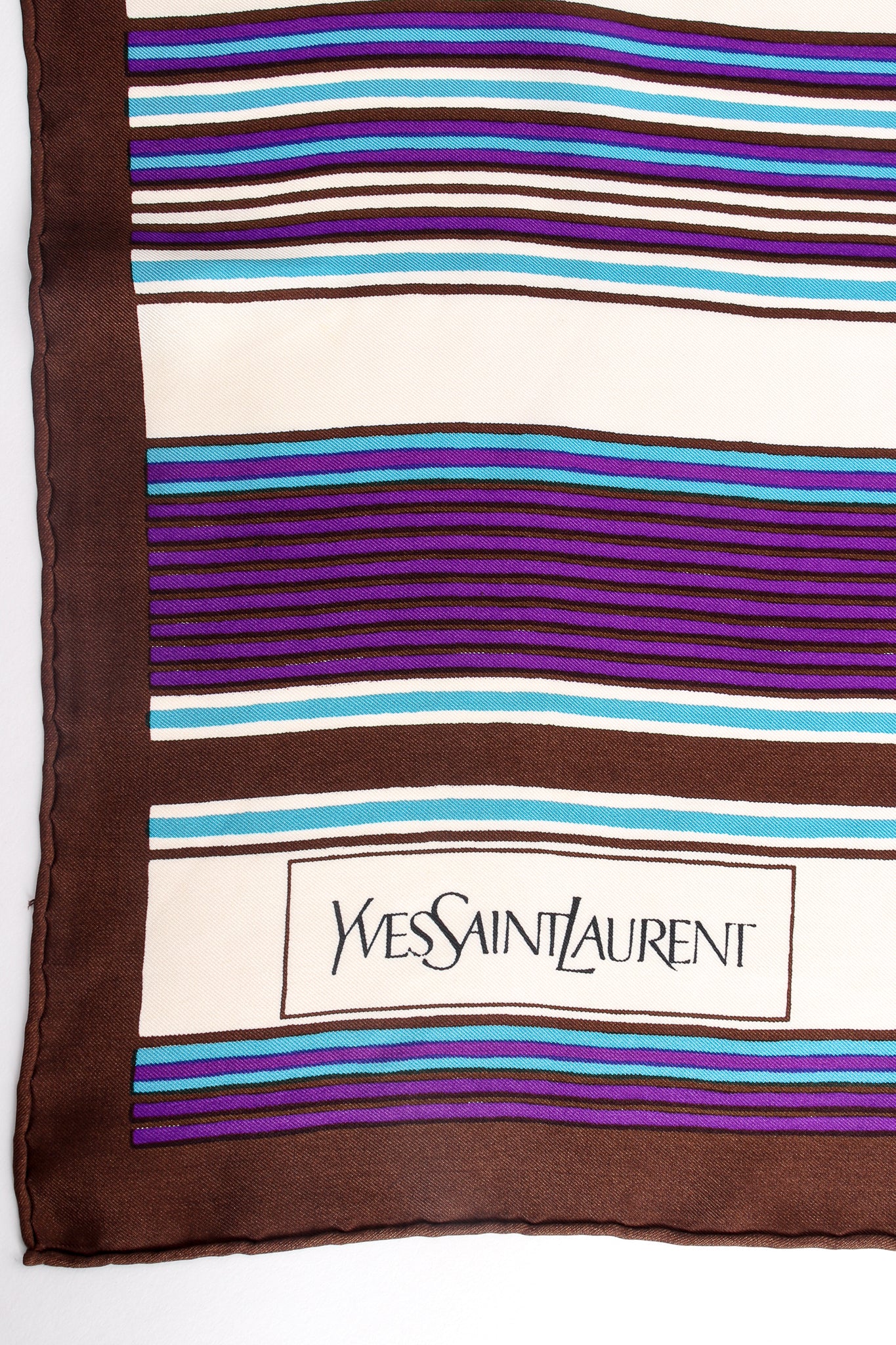 Vintage Yves Saint Laurent YSL Bayadere Stripe Scarf signature at Recess Los Angeles