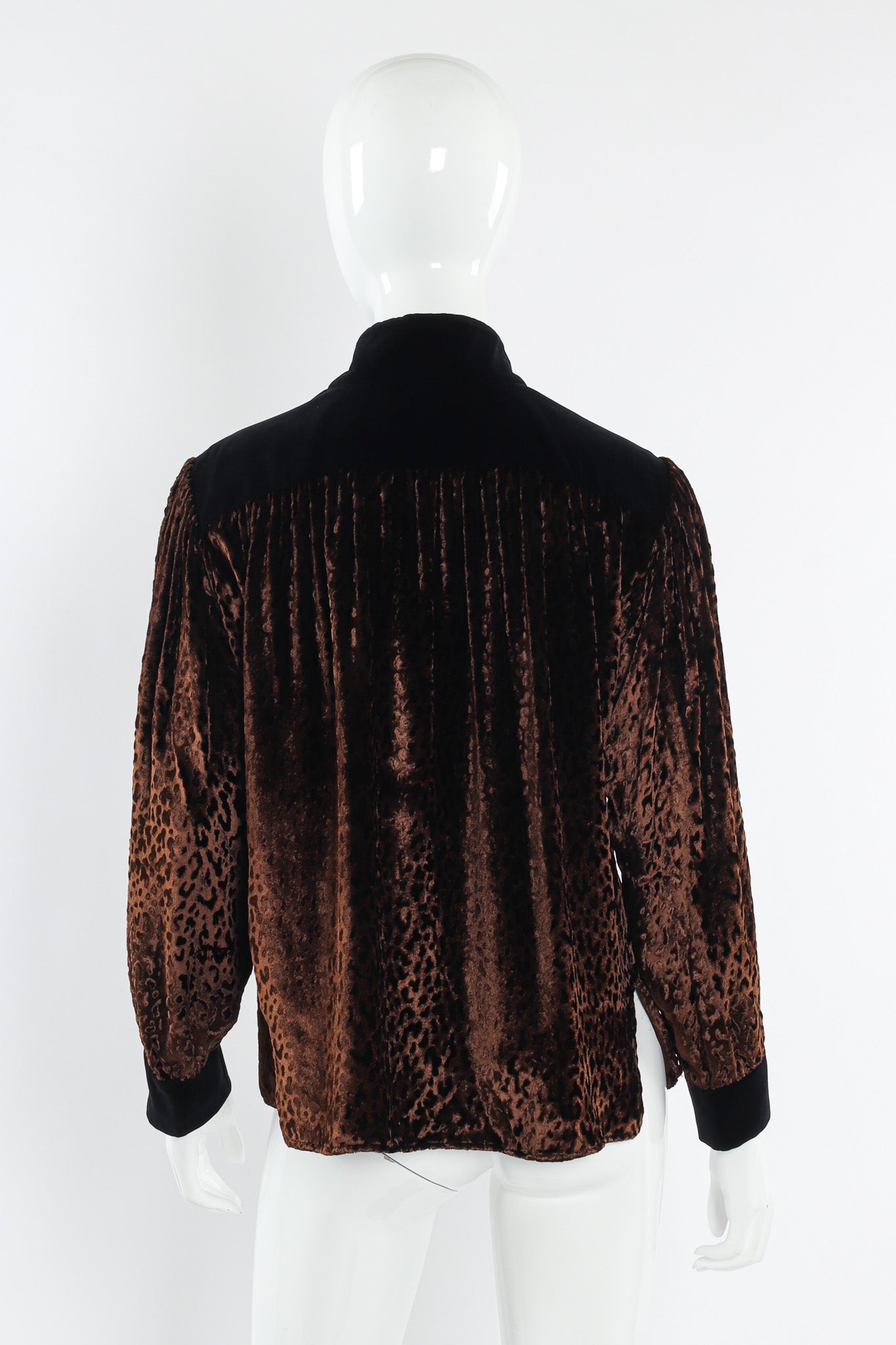 Vintage Saint Laurent Velvet Cheetah Burnout Top mannequin back @ Recess Los Angeles