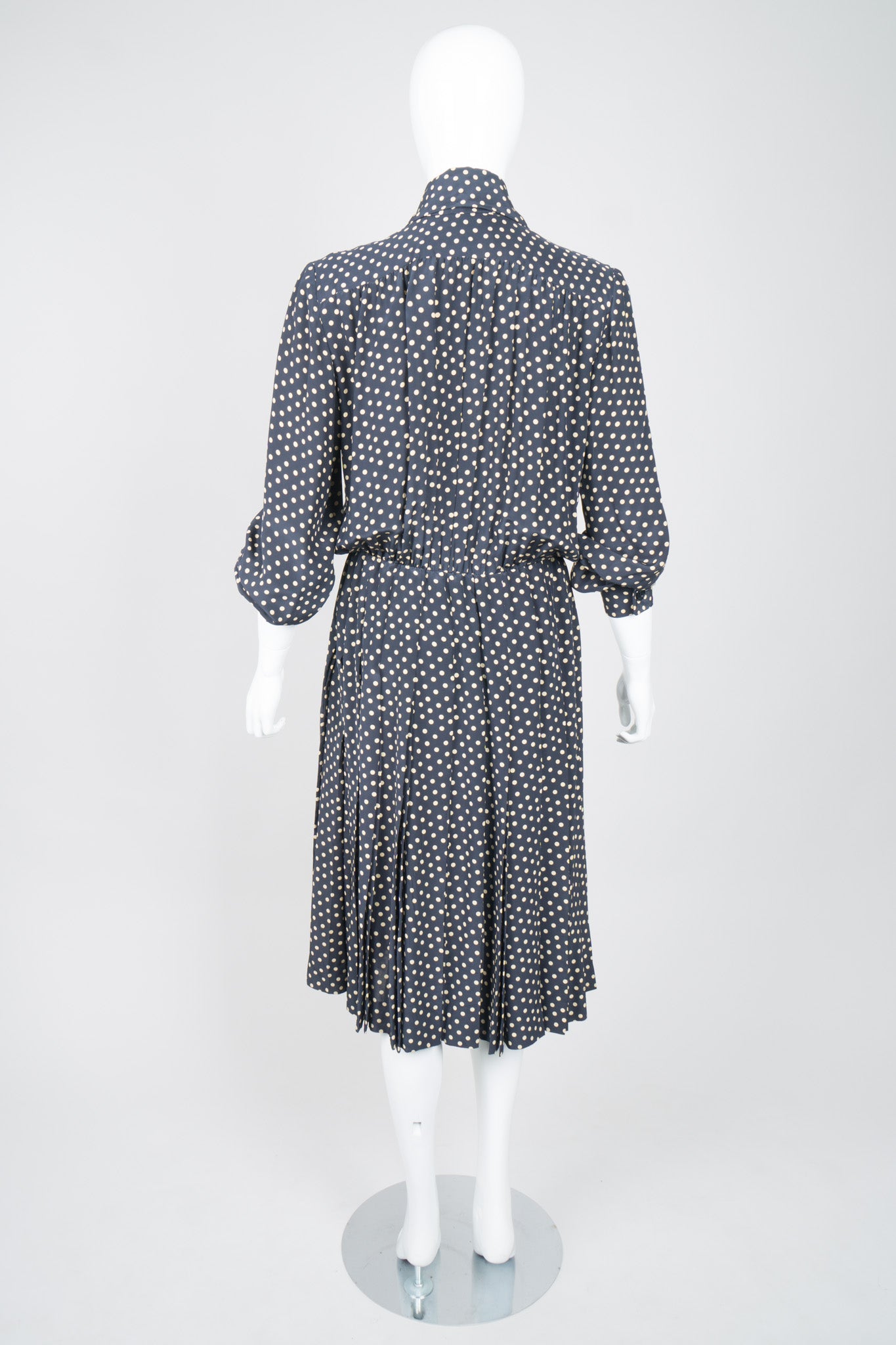 Yves Saint Laurent Silk Polka Dot Coat Dress