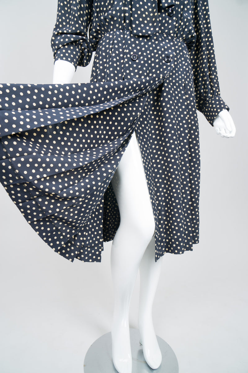 Yves Saint Laurent Silk Polka Dot Coat Dress