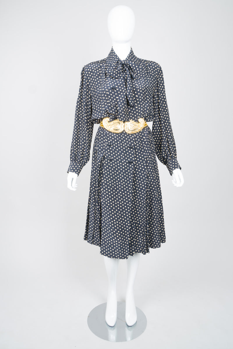 Yves Saint Laurent Silk Polka Dot Coat Dress