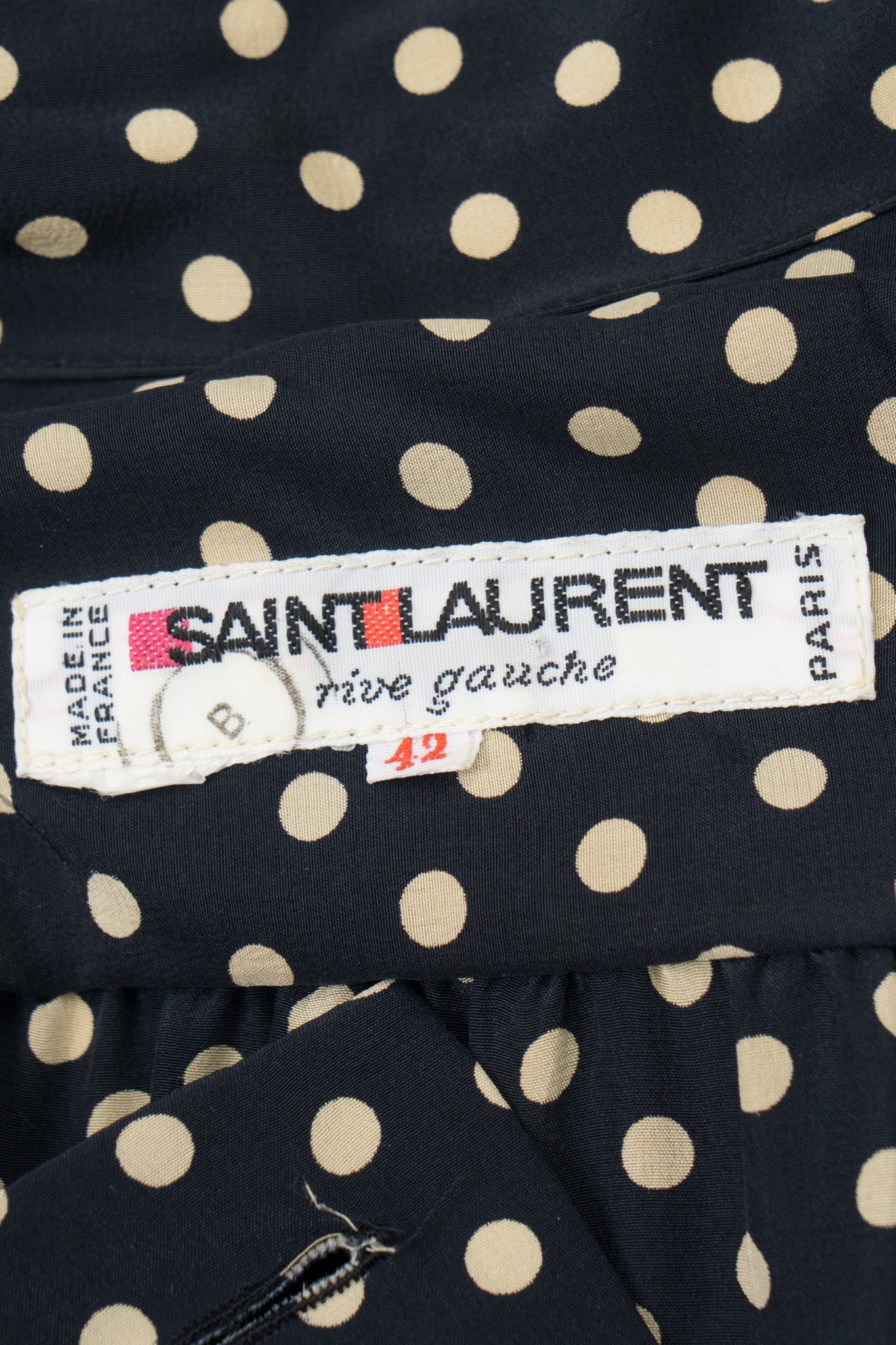 Yves Saint Laurent Silk Polka Dot Coat Dress