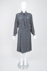 Yves Saint Laurent Silk Polka Dot Coat Dress