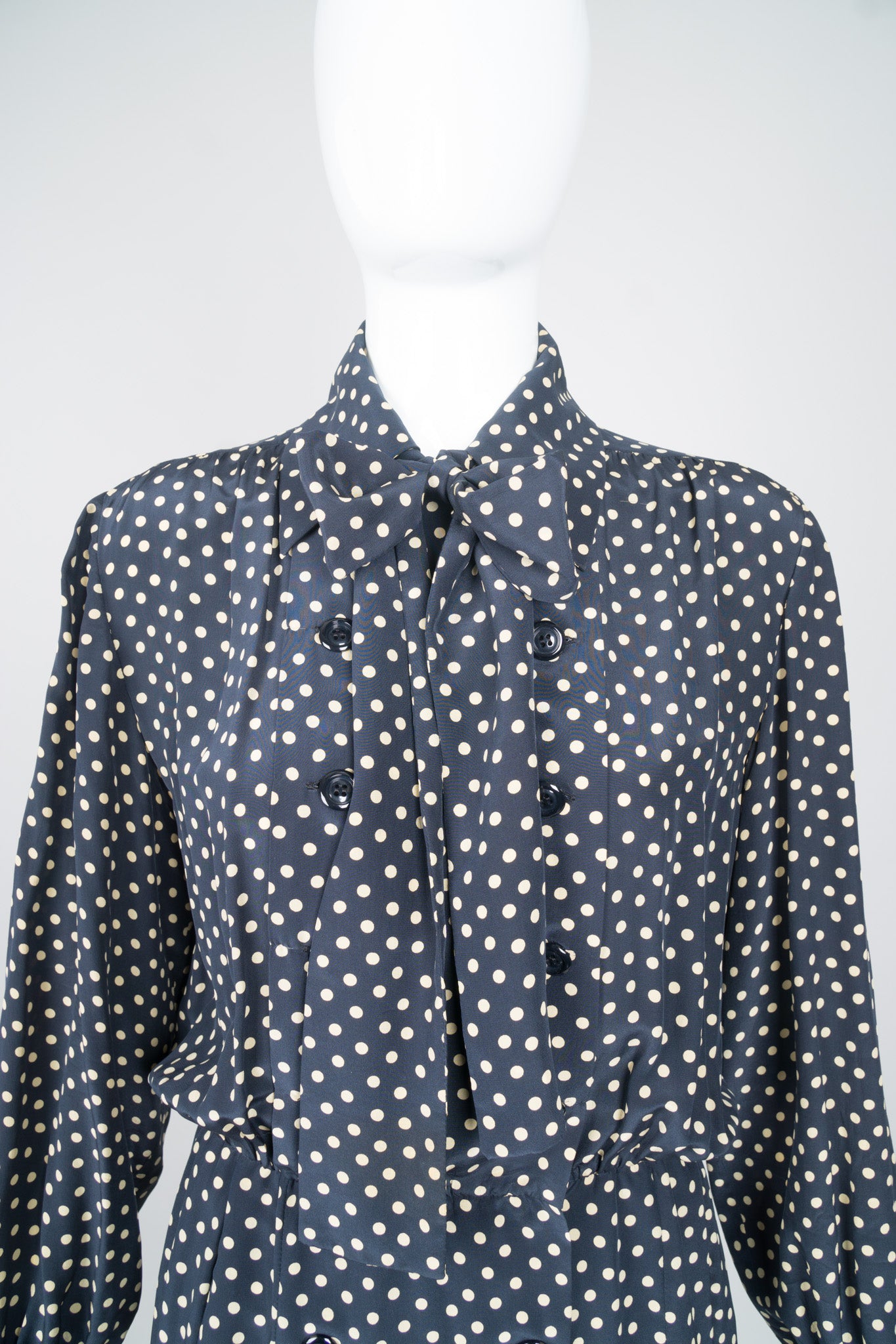 Yves Saint Laurent Silk Polka Dot Coat Dress