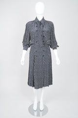 Yves Saint Laurent Silk Polka Dot Coat Dress