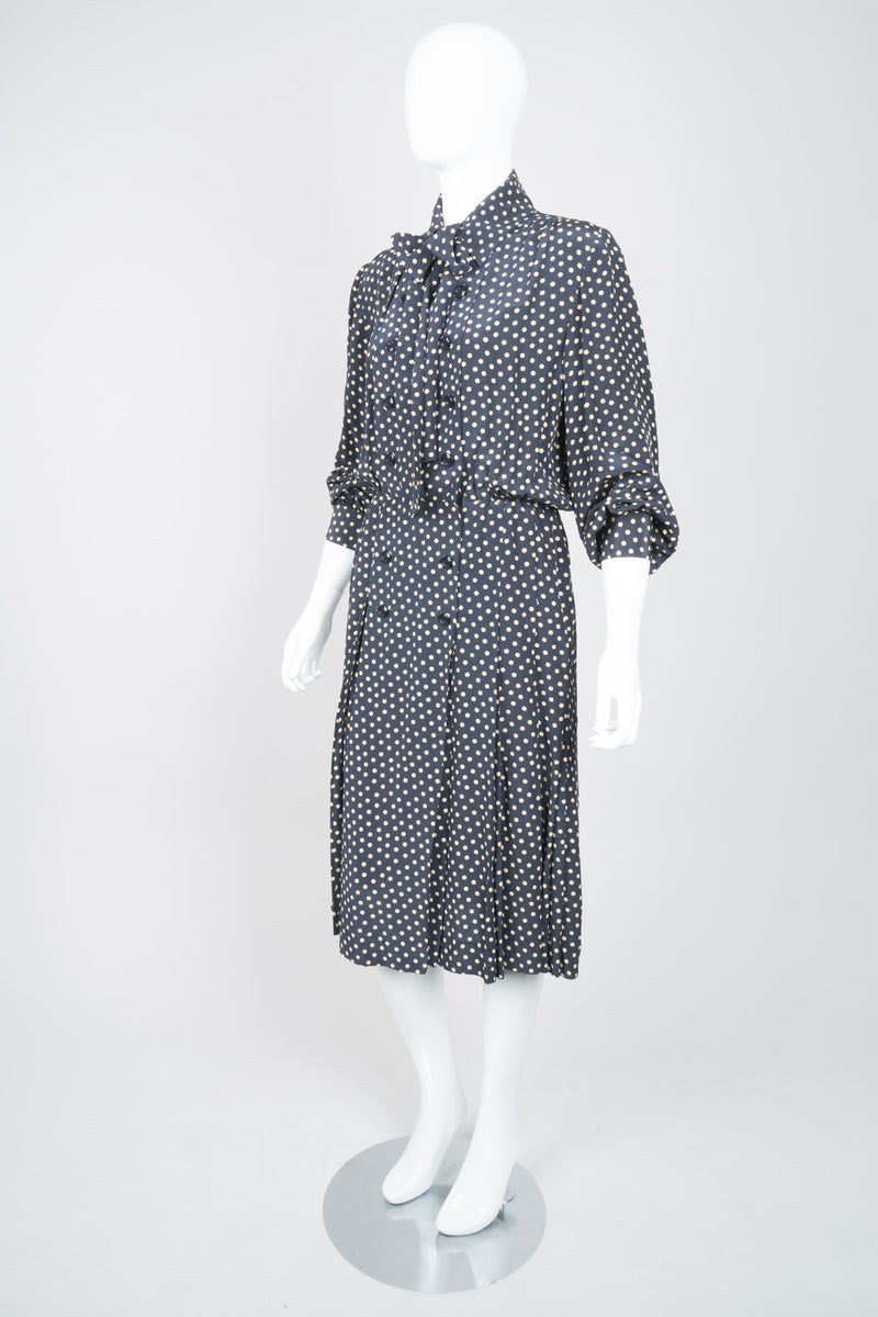 Yves Saint Laurent Silk Polka Dot Coat Dress