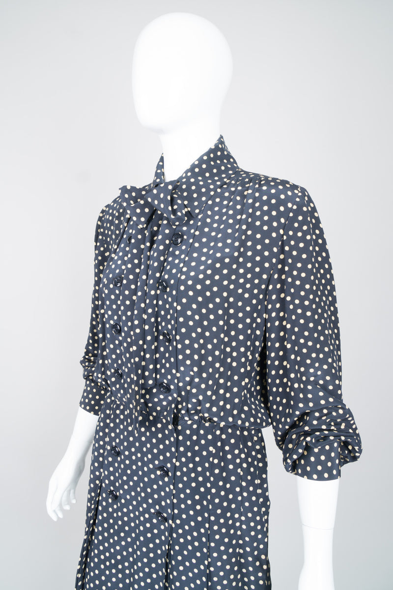 Yves Saint Laurent Silk Polka Dot Coat Dress