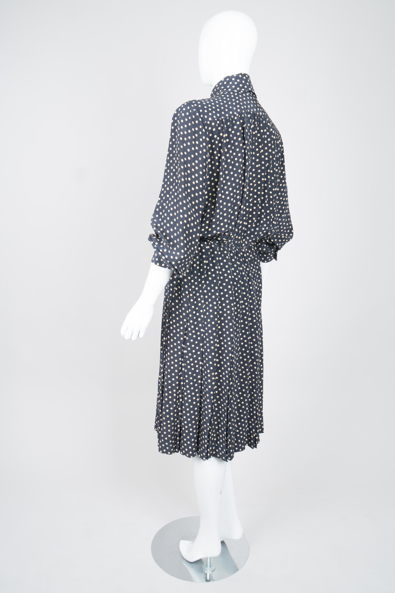 Yves Saint Laurent Silk Polka Dot Coat Dress