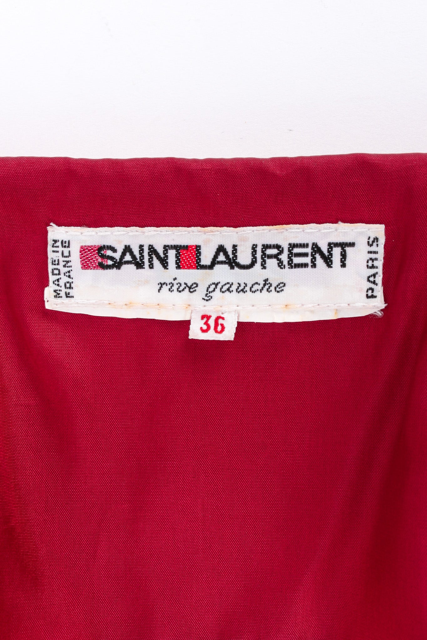 Vintage Saint Laurent Velvet Leopard Wrap Gown tag @ Recess LA