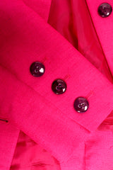 Vintage Yves Saint Laurent YSL Hot Neon Silk Jacket Suit Set sleeve buttons @ Recess LA