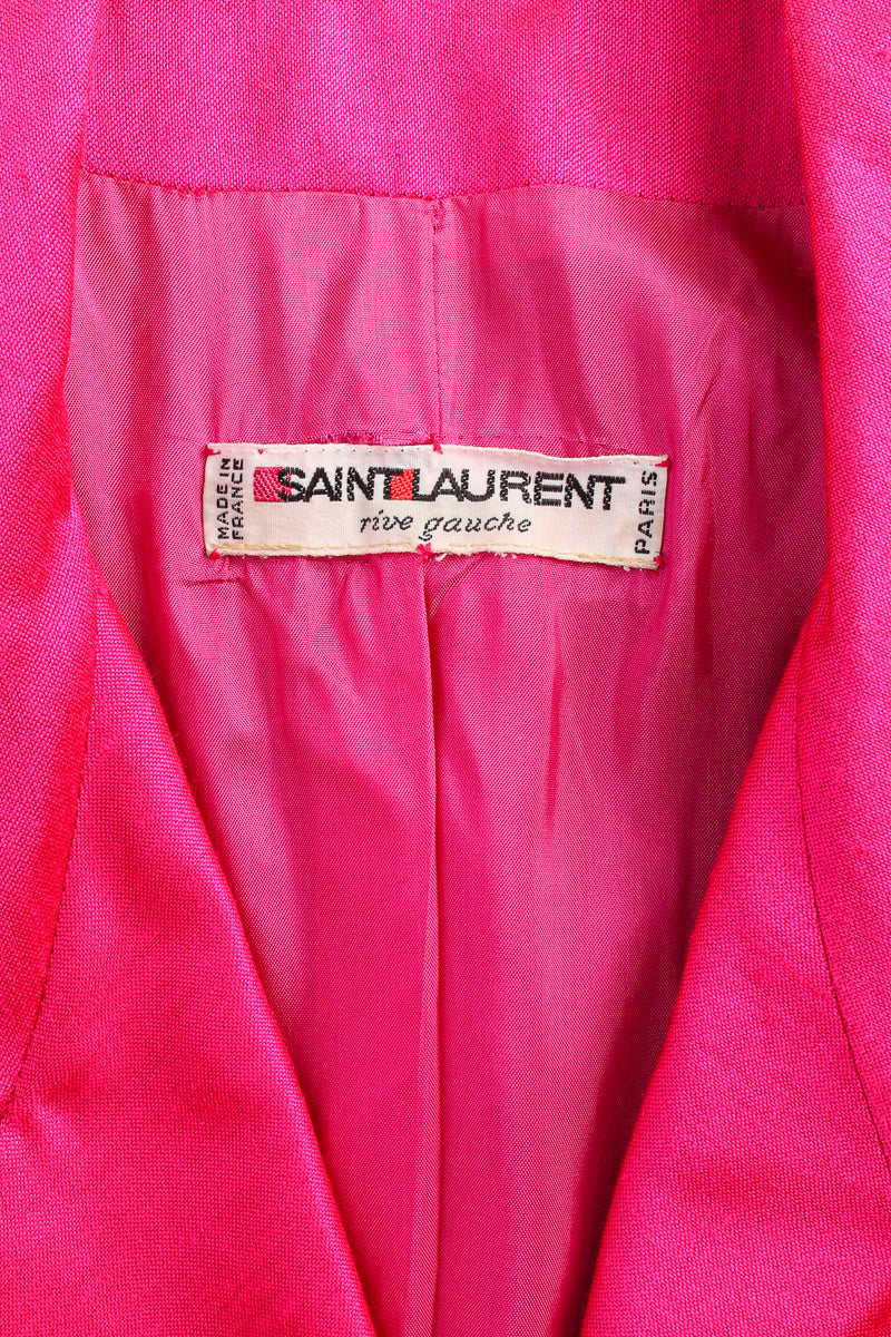 Vintage Saint Laurent Tailored Short Sleeve Jacket label @ Recess Los Angeles