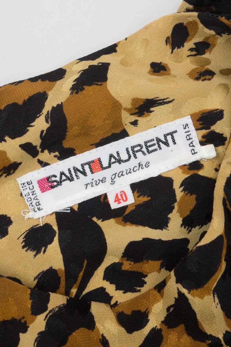 YSL Yves Saint Laurent Silk Leopard Scarf Wrap Dress