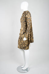 YSL Yves Saint Laurent Silk Leopard Scarf Wrap Dress