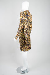 YSL Yves Saint Laurent Silk Leopard Scarf Wrap Dress