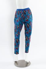 Vintage Saint Laurent Abstract Floral Knit Sweater & Pant Set mannequin pant back  @ Recess LA