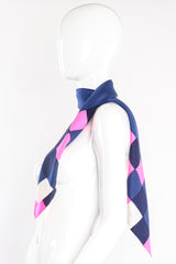 Vintage Yves Saint Laurent YSL Hot Checker Border Scarf on mannequin at Recess Los Angeles