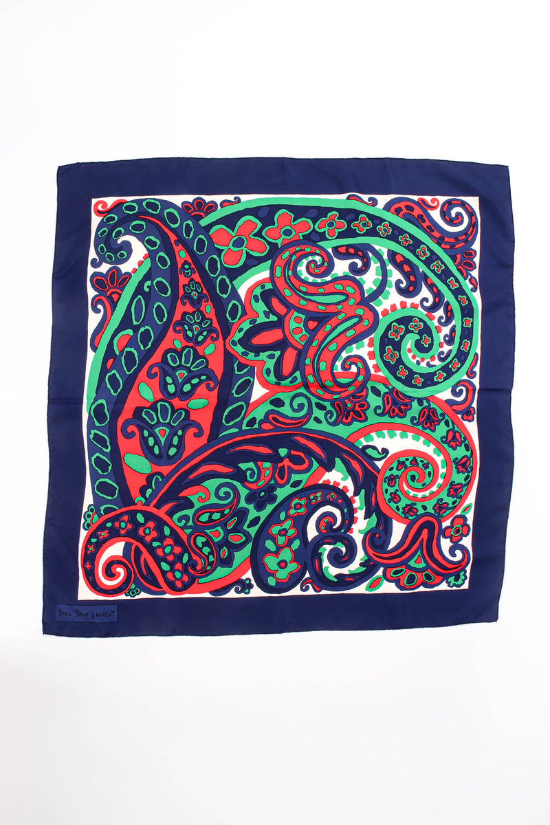 Vintage Yves Saint Laurent YSL Floral Paisley Scarf print at Recess Los Angeles