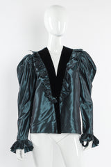 Vintage Saint Laurent Victorian Silk Ruffle Blouse mannequin front @ Recess Los Angeles