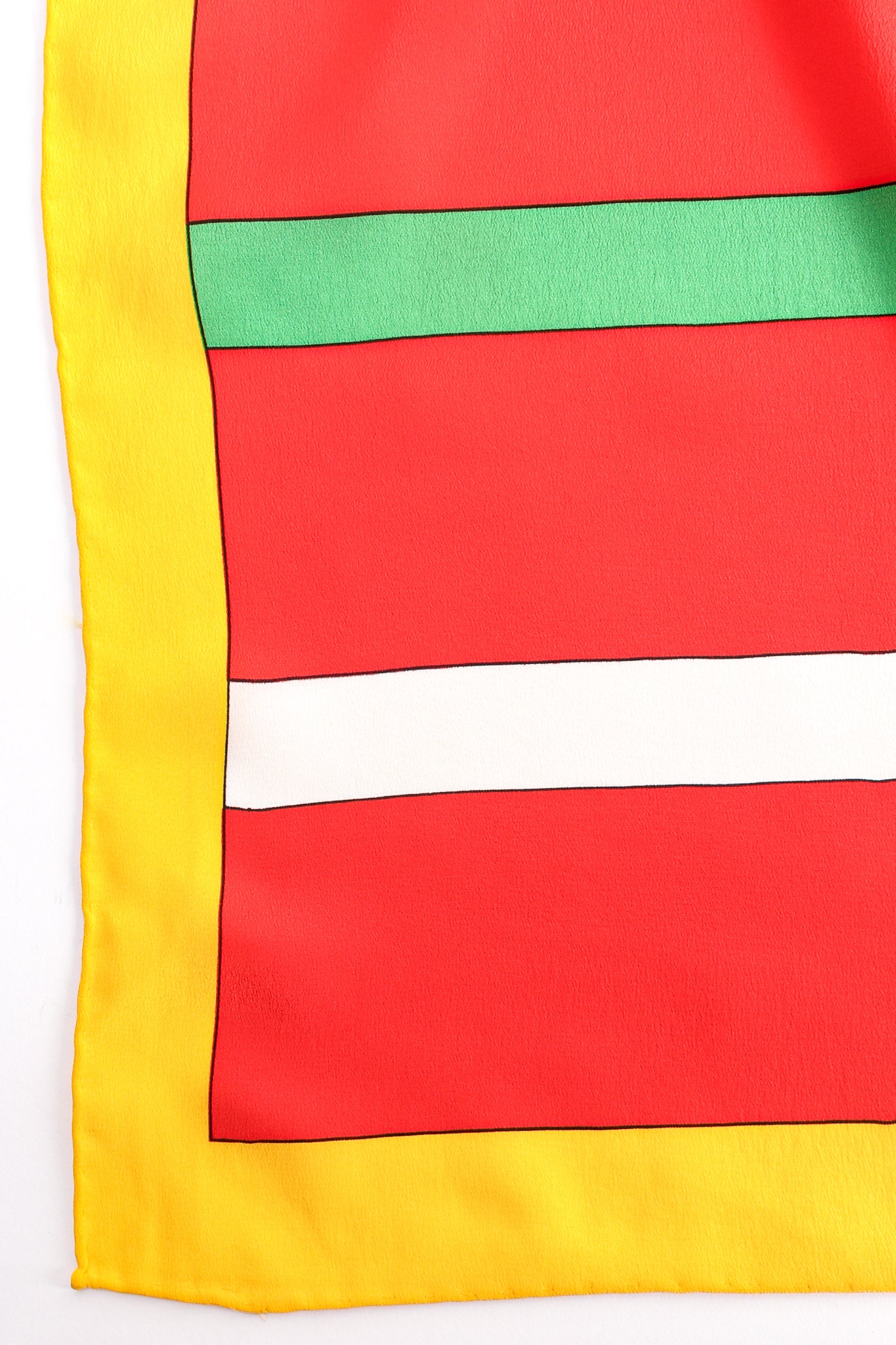 Vintage Yves Saint Laurent YSL Rainbow Roman Stripe Scarf hem at Recess Los Angeles