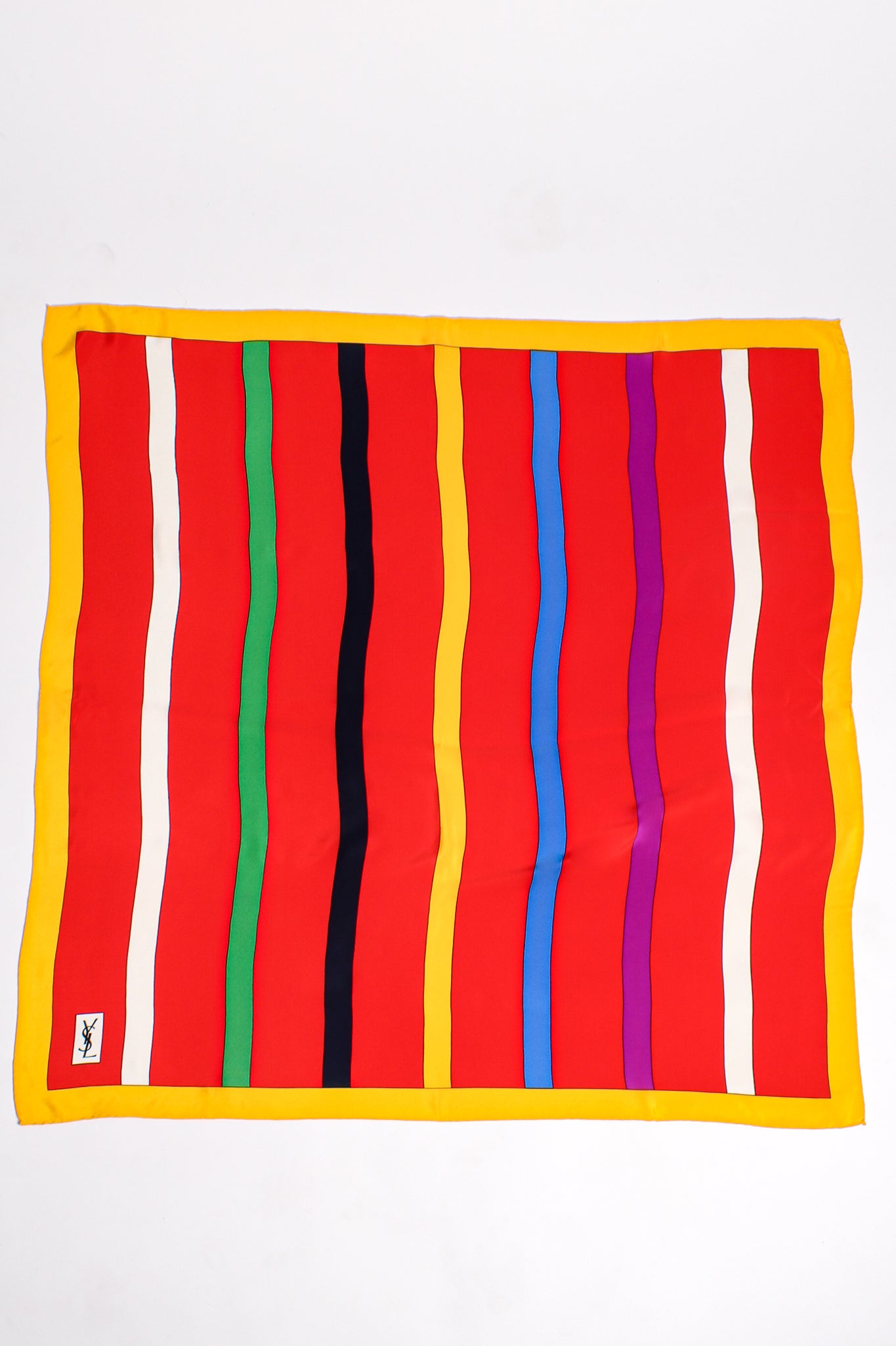 Vintage Yves Saint Laurent YSL Rainbow Roman Stripe Scarf at Recess Los Angeles