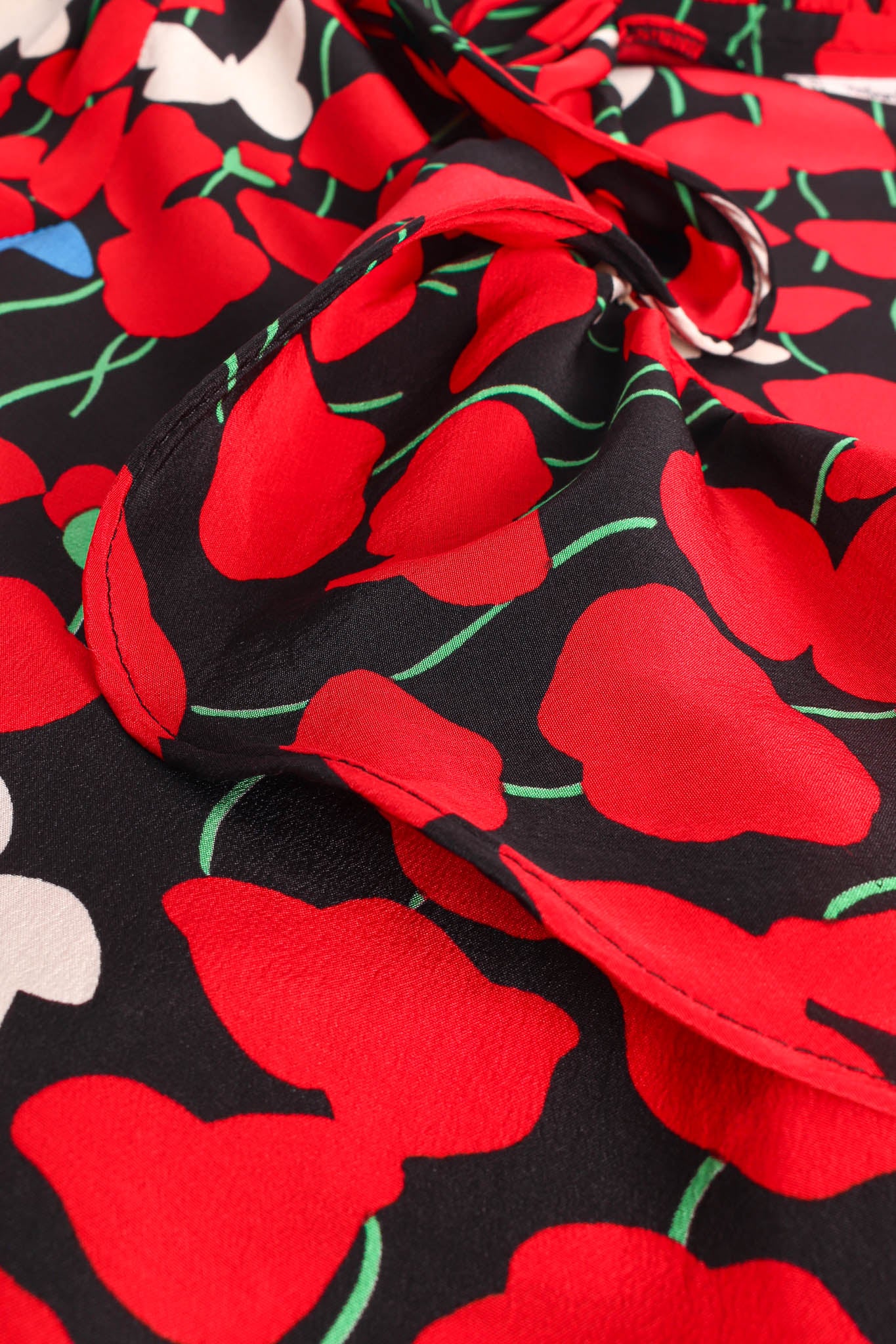 Vintage Yves Saint Laurent Poppy & Butterflies Top hem detail @ Recess LA