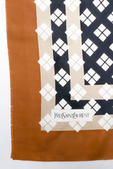 Vintage Yves Saint Laurent YSL Diamond Block Window Pane Scarf signature at Recess Los Angeles