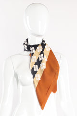 Vintage Yves Saint Laurent YSL Diamond Block Window Pane Scarf on mannequin at Recess Los Angeles