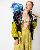 Fringe and sequin jacket by Modi on model @recessla