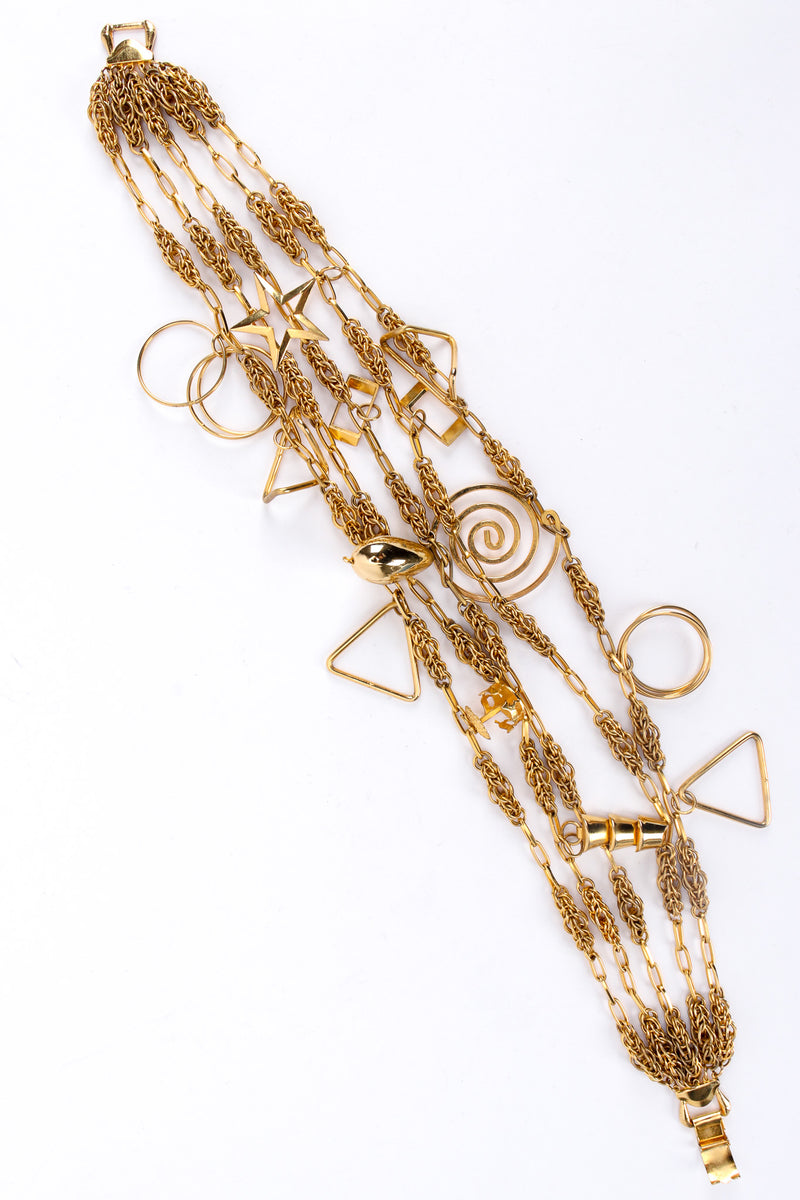 Vintage Yohai Mixed Geo Charm Necklace flat front @ Recess LA