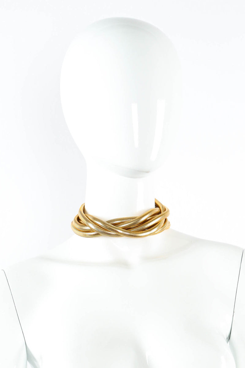 Vintage YOHAI Medusa Snake Chain Choker layered mannequin front 1 @ Recess LA