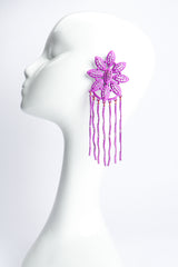 Vintage Yohai Purple Flower Fringe Earring on Mannequin at Recess Los Angeles